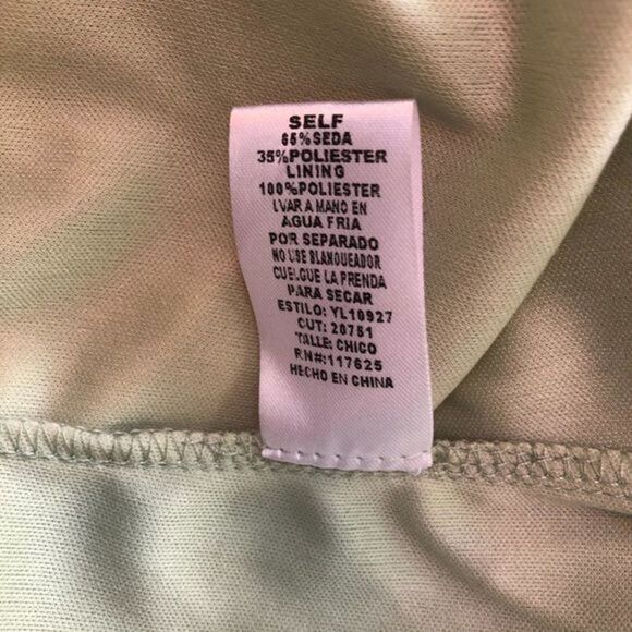 Ya Los Angeles sleeveless peach and green button pleated flare dress size S - Picture 9 of 9